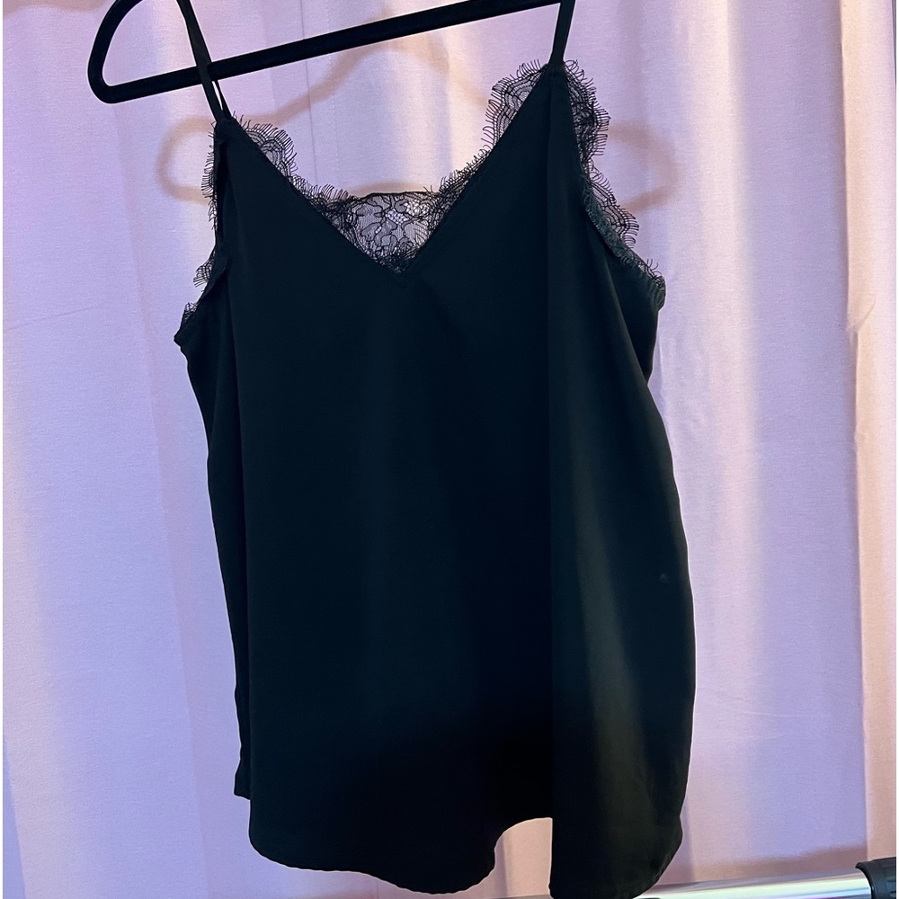 Black lace camisole top